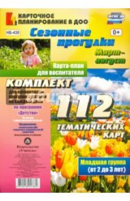 Сезонные прогулки. Март-август. Карта-план для воспитателя. Младшая группа (от 2 до 3 лет). ФГОС ДО / Небыкова Ольга Николаевна