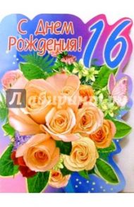1Т-093/День рождения 16/открытка-гигант вырубка
