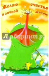 П027/Желяю счастья в личной жизни!/открытка-стерео
