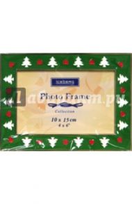 Фоторамка JPF-N15B, металл, зеленый (Елочки)