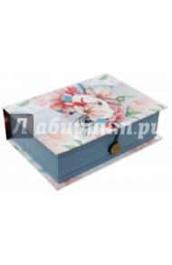 Коробка подарочная "ЦВЕТЫ И ПАВЛИНЬИ ПЕРЬЯ" (42365)