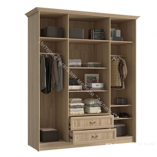 Шкаф 4-х створчатый ЯН-06 "Янна" с зеркалом