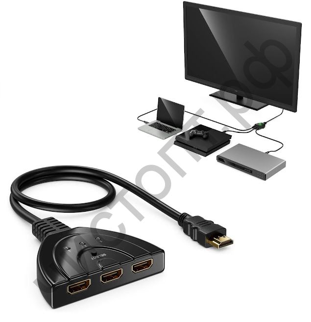 Концентратор на 3 гнезда OT-AVW26 HDMI сплиттер 1 на 3 порта