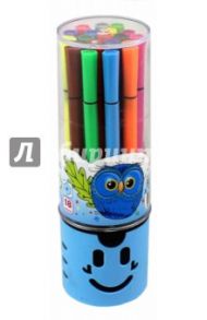 Фломастеры 18 цветов JUNIOR, пластиковый тубус (М-5056-18)