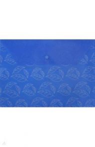 Конверт на кнопке "Листочки",  A4, синий (PK810BLU)