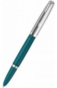 Ручка перьевая "Parker 51 Core, Teal Blue CT", (Перо F), бирюзовая (2123506)