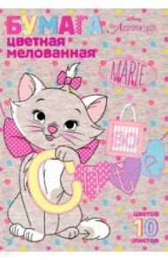 Бумага Кошечка Мари, цветная, мелованная, 10 листов/10 цветов