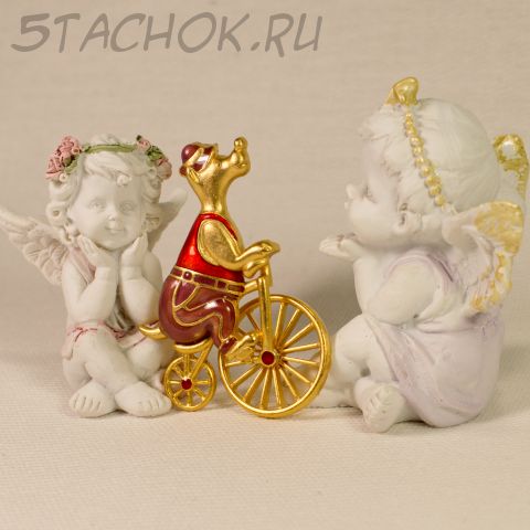 Брошь "Мишка-велосипедист" (Danecraft США)