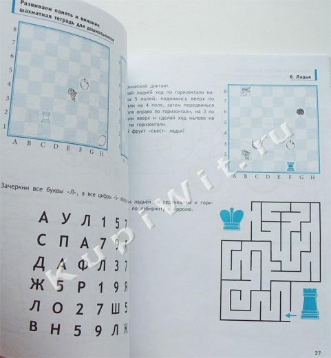 шахматная тетрадь: внимание и память