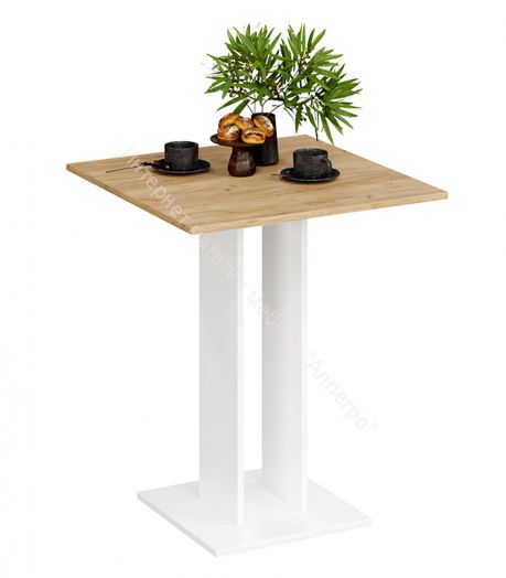 Стол обеденный «Анкона» Тип 1 650х650 Белый/Белый