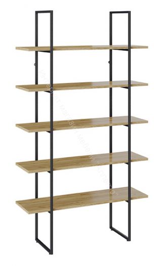 Стеллаж «Лофт» Тип 1 (1200) Черный/Дуб крафт золотой