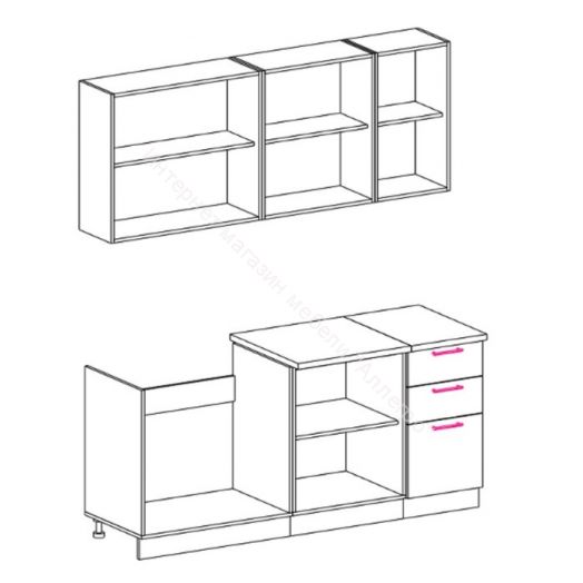 Кухонный гарнитур Риал К 52-сиреневый 1800