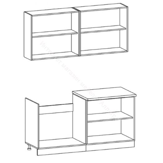 Кухонный гарнитур Риал К-33-зеленый 1600