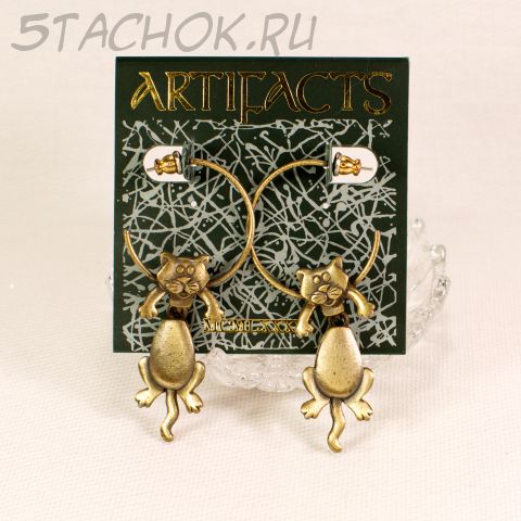 Серьги "Котики на колечках" (JJ США)