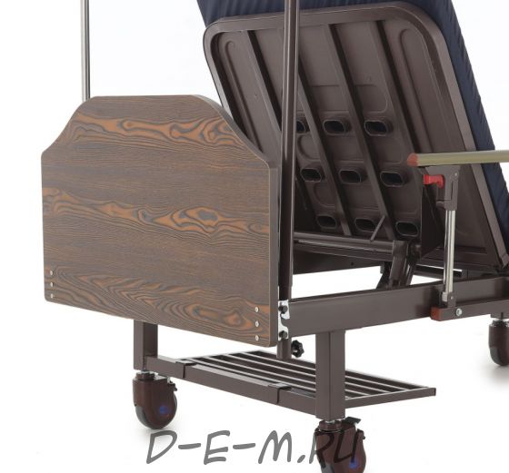 Кровать механическая Med-Mos Е-8 (MM-2024Н-02) (2 функции) ЛДСП с полкой и обеденным столиком