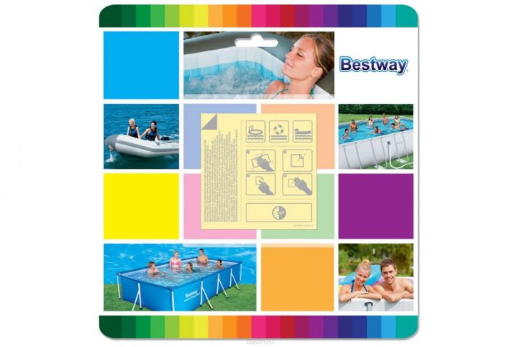 Bestway Ремонтный комплект 6.5х6.5 см, водостойкий, самоклеящиеся заплатки, 6шт 62091 BW