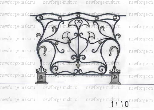 Кованое ограждение балкона 2 (эскиз)