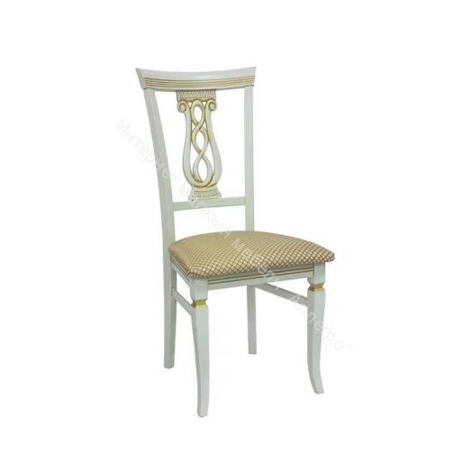 Стул Leset Юта Слоновая кость1013 с золотой патиной/жаккард Атина золотой Ж4.02