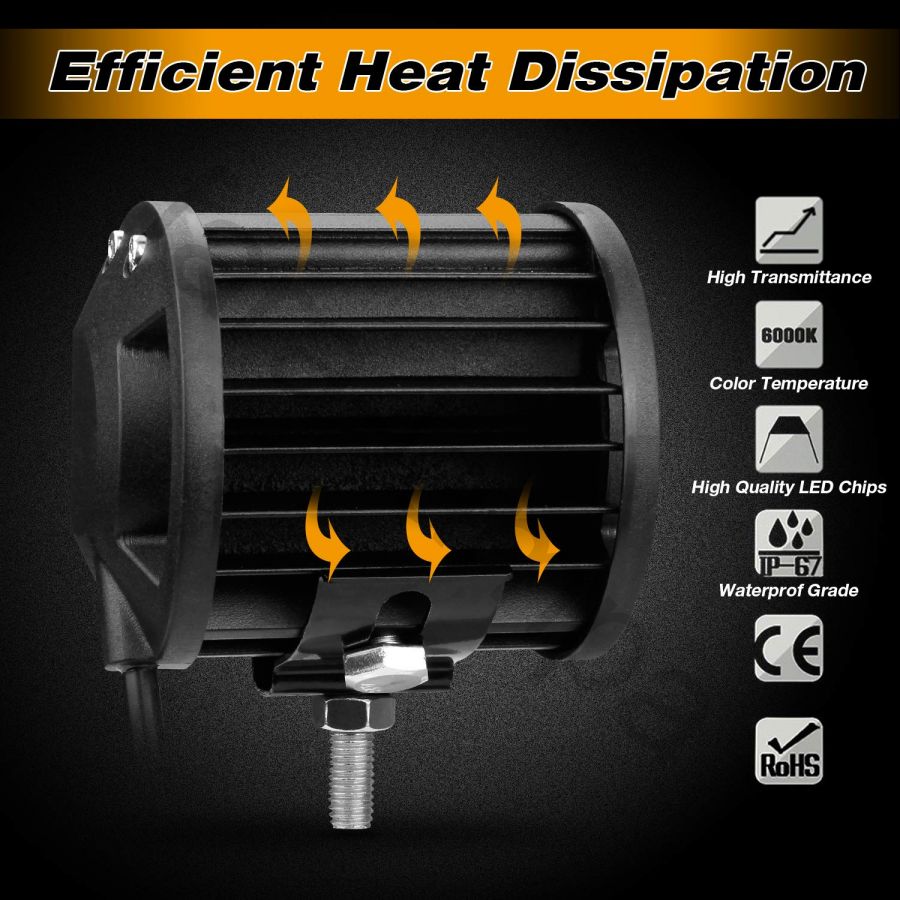 Дополнительные фары линзы дальний свет 18 ватт