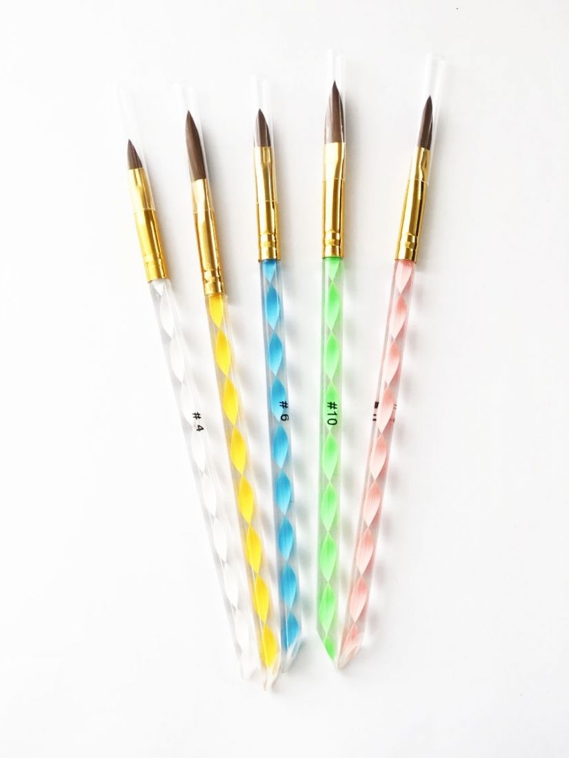 КистьNail Art набор для акрила (5 шт в уп.)