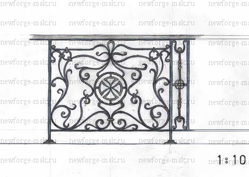 Кованое ограждение балкона 4 (эскиз)