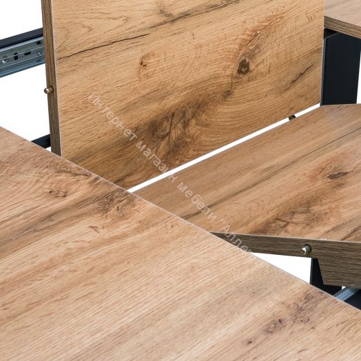 Стол раздвижной Leset Ларс 2Р металл Черный/Дуб вотан