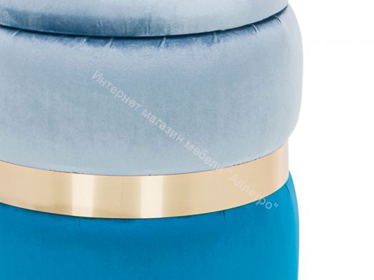Пуф Leset Голди YD-98/34B велюр голубой/синий