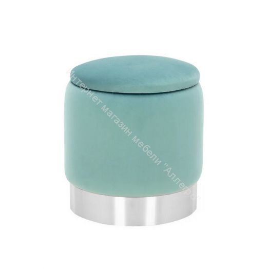 Пуф Leset Йорк мини MR15 велюр бирюзовый/серебро