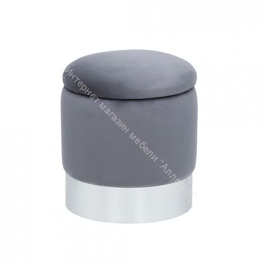 Пуф Leset Йорк мини V32 велюр серый, серебро