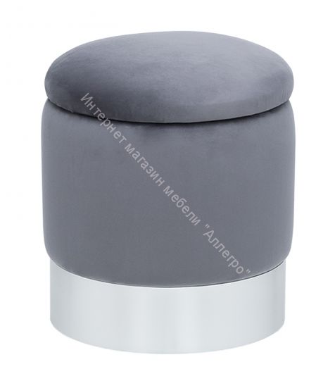 Пуф Leset Йорк мини V32 велюр серый, серебро