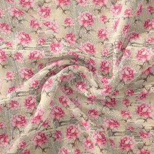 Хлопок - Винтажные пионы на бежевом 50х37 см limit