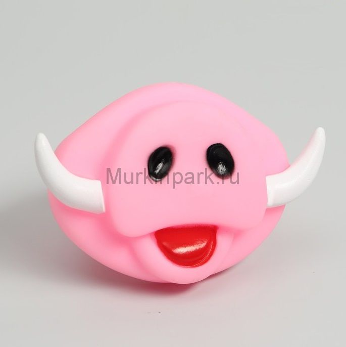 Игрушка пищащая "Мордочка кабана" для собак, 9 см, розовая
