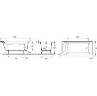 Чугунная ванна Jacob Delafon Biove 170х75 E2930-00 с антискользящим покрытием схема 4