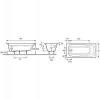 Ванна из акрила Jacob Delafon Patio 170х70 E6812RU-01 схема 3