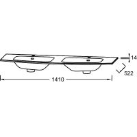 Раковина Jacob Delafon Nona 140 EB188 двойная схема 5