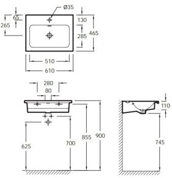 Раковина Jacob Delafon Vox 60х46 EXAF112-00 схема 5