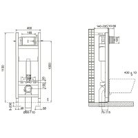 Комплект унитаза с инсталляцией Jacob Delafon Elite E21755RU-00 с сиденьем soft-close схема 11