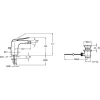 Смеситель для биде Jacob Delafon Avid E97014-CP схема 2