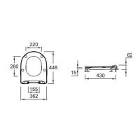 Сиденье для унитаза Jacob Delafon Odeon Rive Gauche E24889-00 с микролифтом схема 6