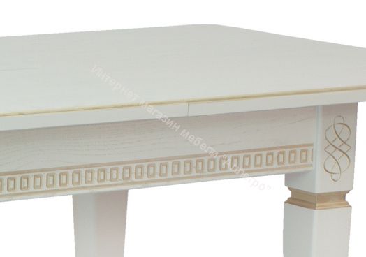 Стол раздвижной Leset Дакота 1Р Слоновая кость 1013 с золотой патиной