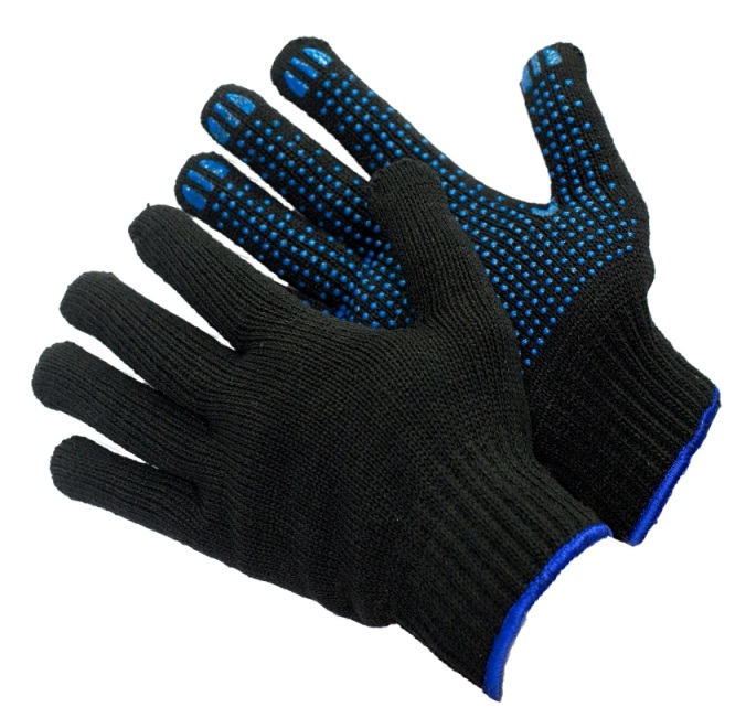 Перчатка ХБ с ПВХ 7,5/7 (улучшенный ручной двойной оверлок с латексным кольцом)