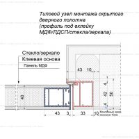 Типовой монтажный узел клеевой профиль полотно 40 мм