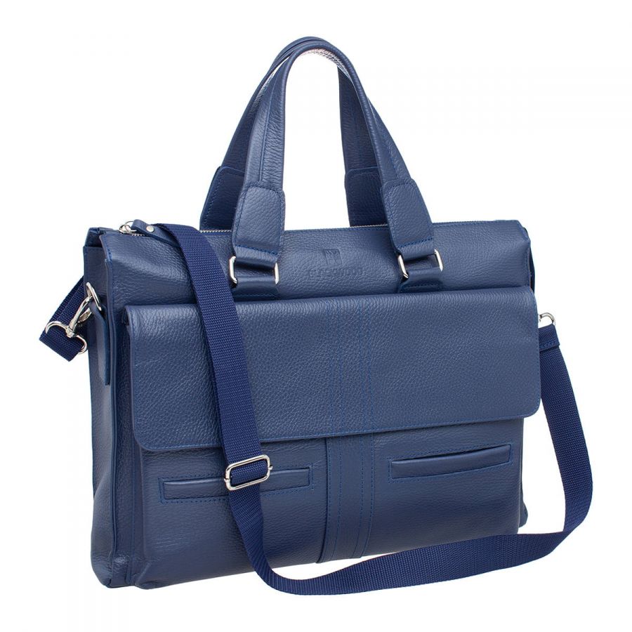 Кожаная мужская деловая сумка Blackwood Barker Dark Blue