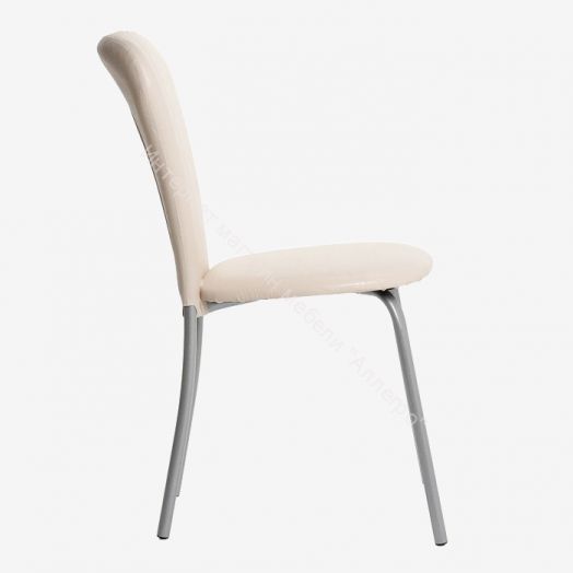 Кухонный стул "Кафе 2" молочная рептилия/серебристый металлик