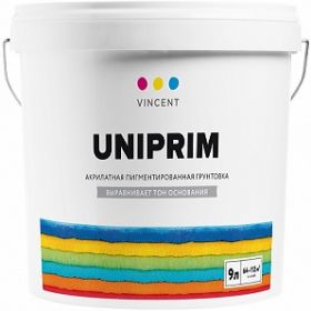 Грунтовка Пигментированная Vincent Uniprim G 1 9л Белая / Винсент Униприм