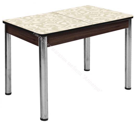 Стол раздвижной "Триумф" (1,17м), (1,35м) опоры круглые хром фотопечать арт.455356675