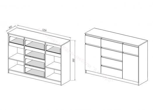 Комод "Мори" МК1200.4 Белый