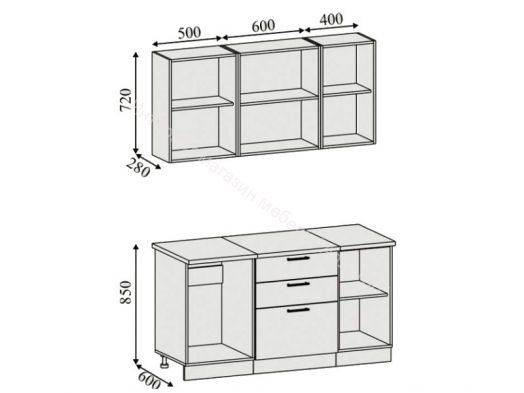 Кухонный гарнитур Риал 1500 конфеты-капучино