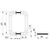 Ручка-скоба Fuaro PH-21-25/200 INOX. Длина 225 мм схема
