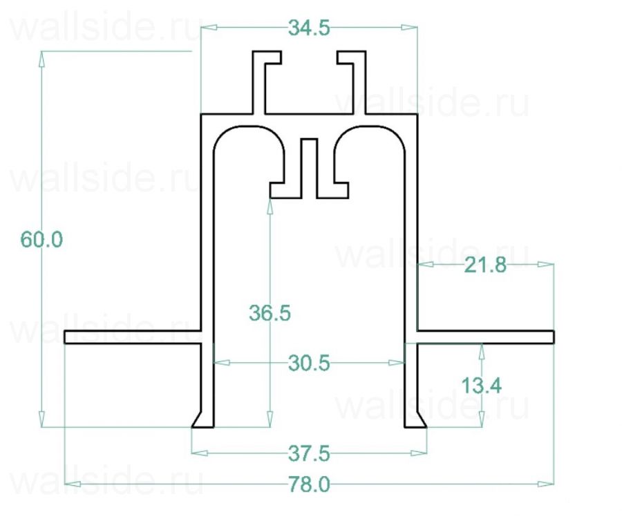 Eclisse Ceiling Track - для 1 двери